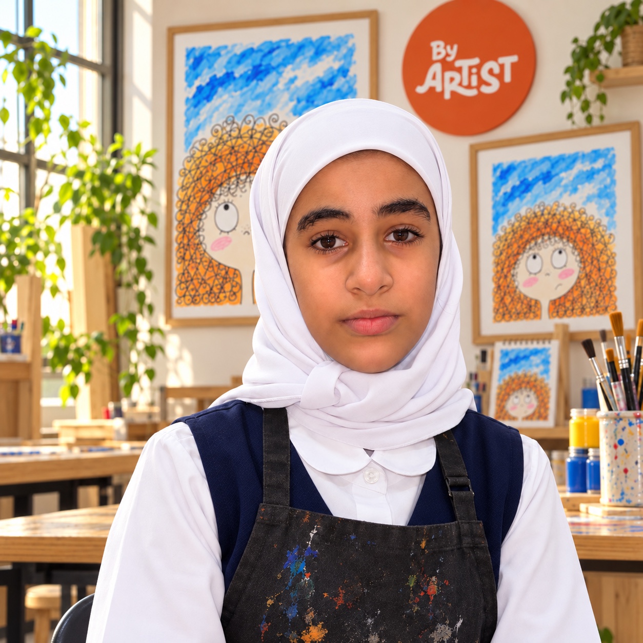 ولاء سيف الربيعي في مرسم الفنون